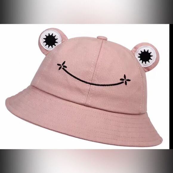 ADORABLE frog bucket hat I have pink and black one. Fits most all sizes. - Picture 5 of 9